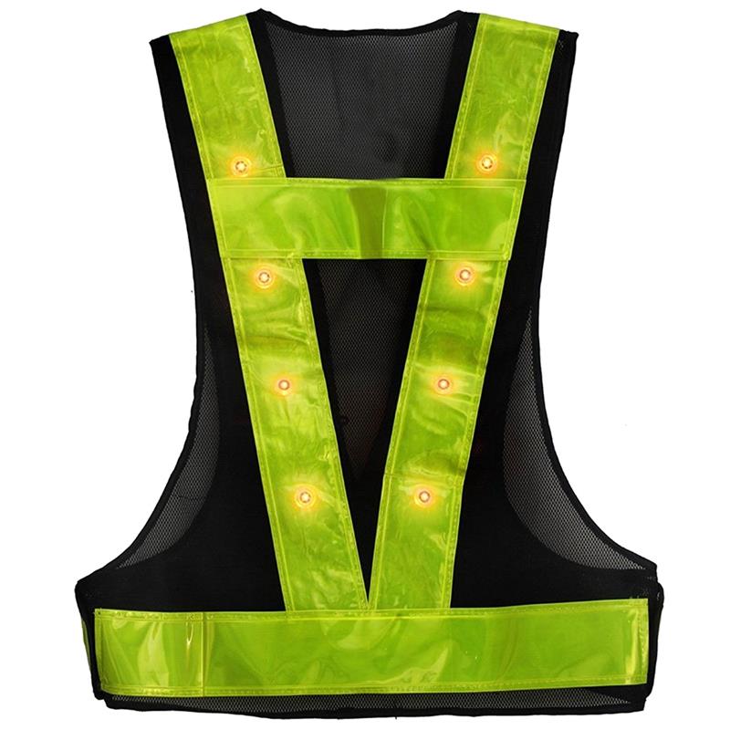 Chaleco de Seguridad 16 LEDs chaleco tráfico exterior noche seguridad advertencia ropa (sin pilas)