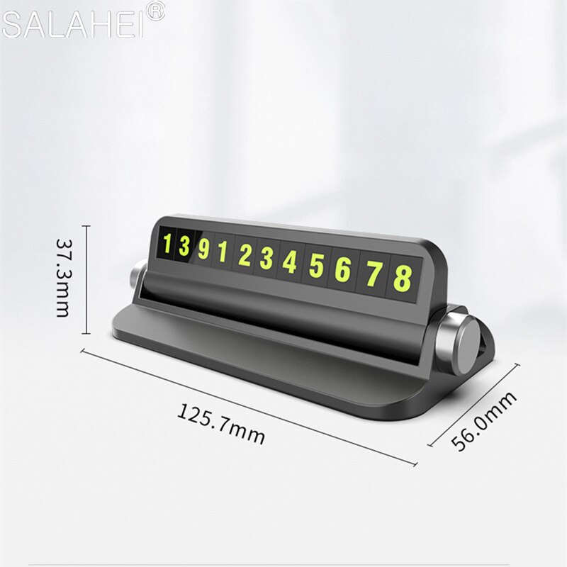 Luminous Rotating Temporary Car Parking Card Car Styling Phone Number Card Hidden Number Plate