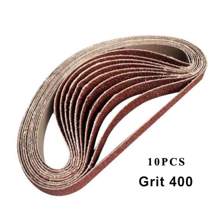10 st / set träbearbetning slipband slipmaskin 60-600 korn 15mm x 452mm