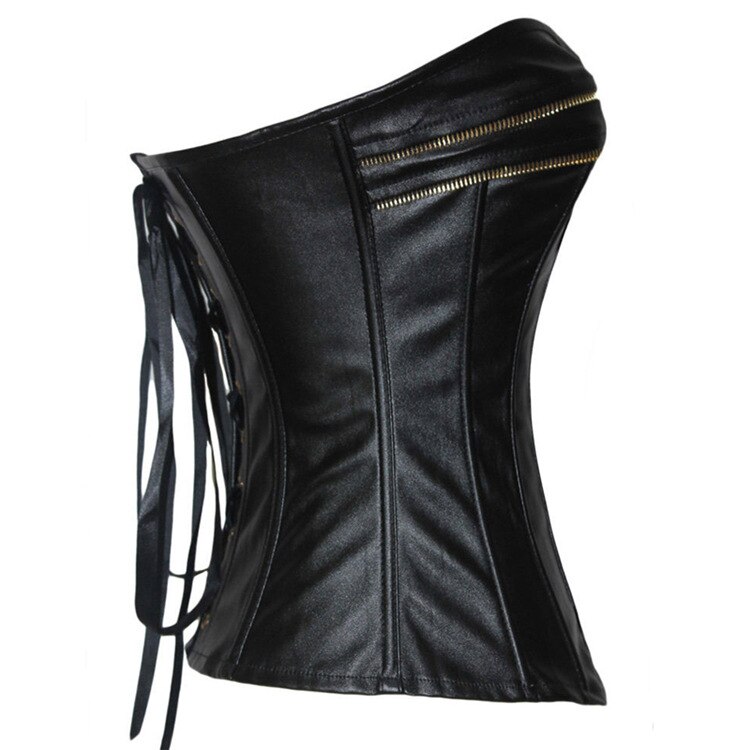 Zip-Up Dress Bottoming Corset Leather Court Corset Sexy Underbust Waist Trainer Corset Corselet Corsets And Bustiers Tops Women