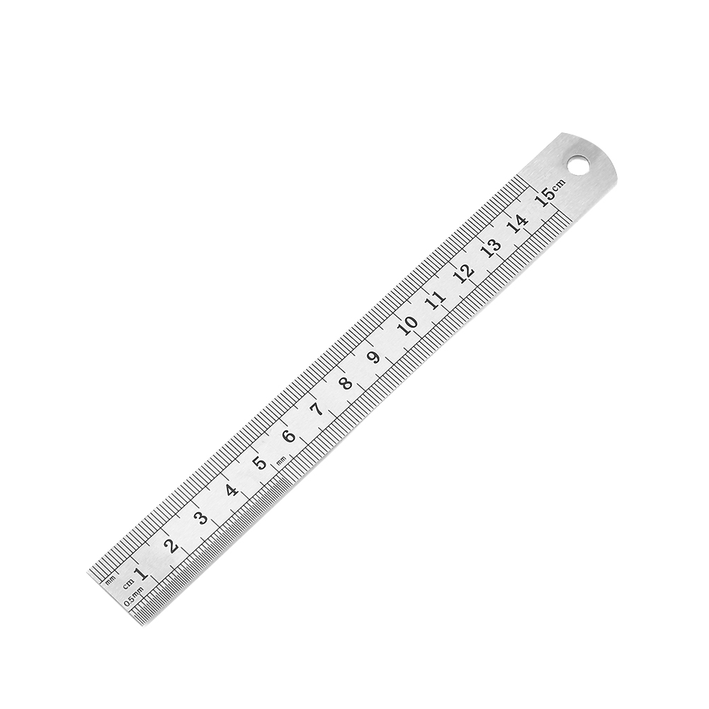 Metal Straight Ruler Stainless Steel Ruler Stationery Drafting Supplies Hand Tools Precision Double Sided Measuring Tool: WHITE
