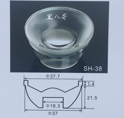 Ledet optisk akryl ens kondenserende konkav spejl linse producent levere cob lommelygte kondensator: 38mm