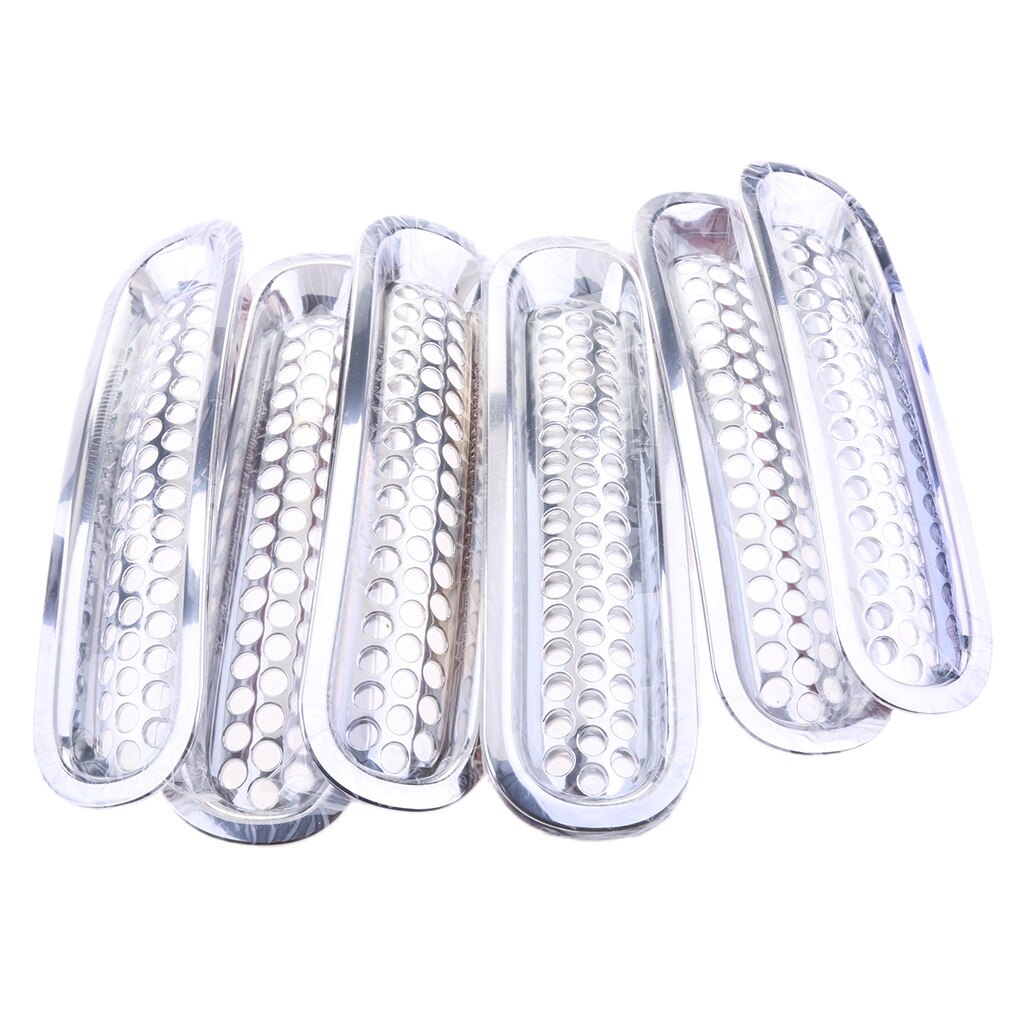 7pcs ABS Plastic Mesh Grille Inserts Grille Guard For Jeep JK Wrangler 07-16