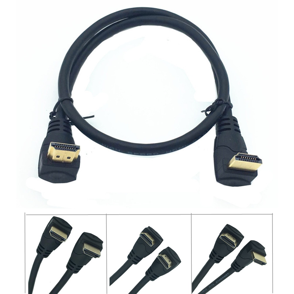 Câble hdmi coudé 4k 1080p degrés vers le haut et vers 90 bas pour xbox, hdtv, dvd et vidéo 0.3m 0.6m 1.8m