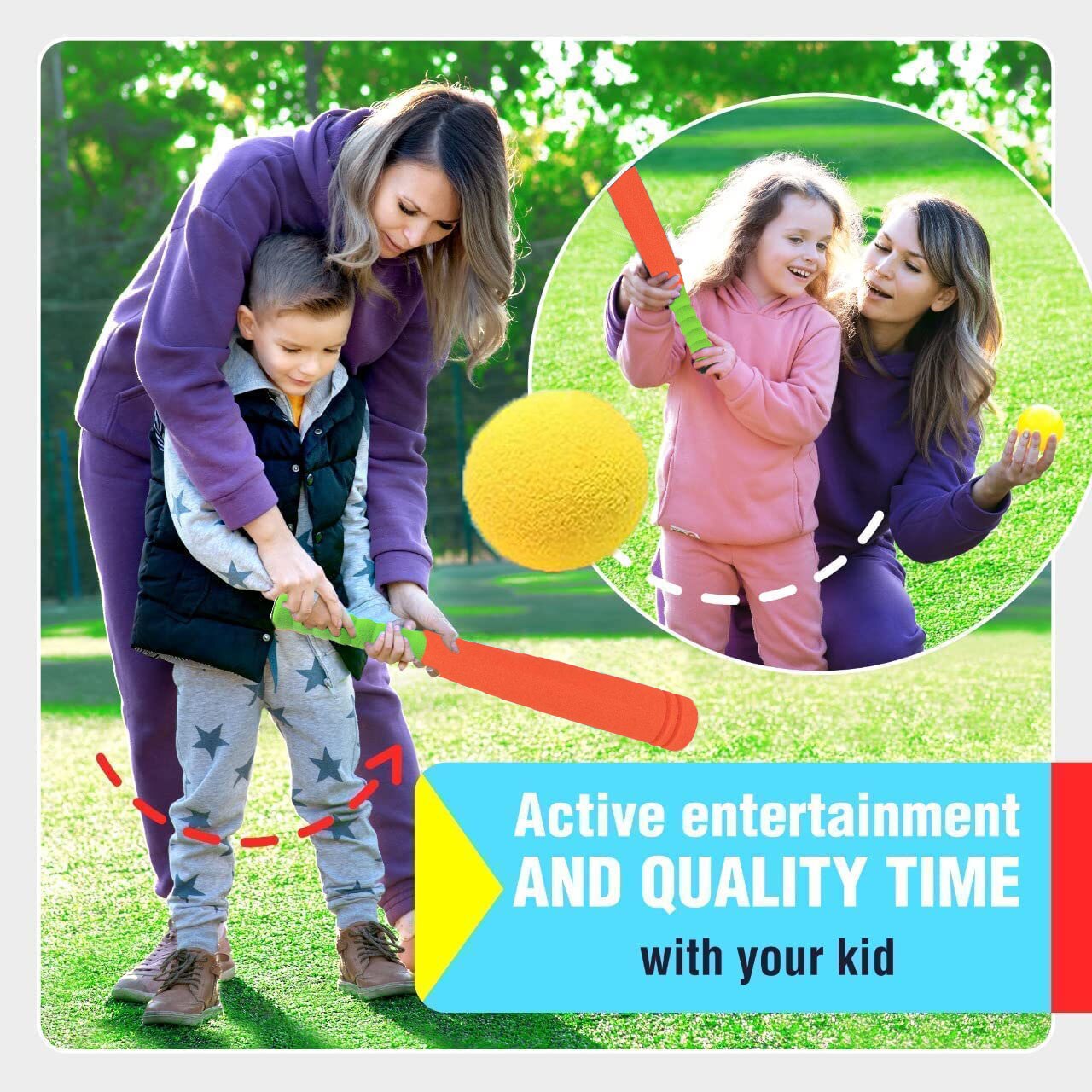 16/21in 2In1 Baseball Batting Set And Pitching Machine Golf Toy For Kids ToddlersTeeball Kit For Children Toddler Boys And Girls