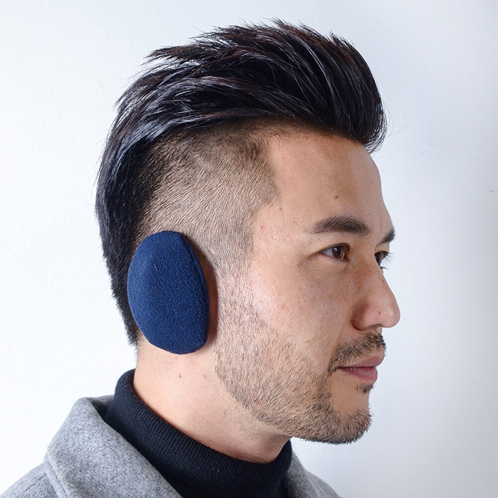 Winter Outdoor Earbags Bandless Ear Warmers Earmuffs Ear Cover Ear Protection: Navy Blue