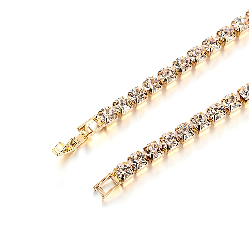 cubano cadena Zircon collar tipo cadena hasta la clavícula CZ diamantes deslumbrantes adorno brillante colgante de de las mujeres joyería de la boda