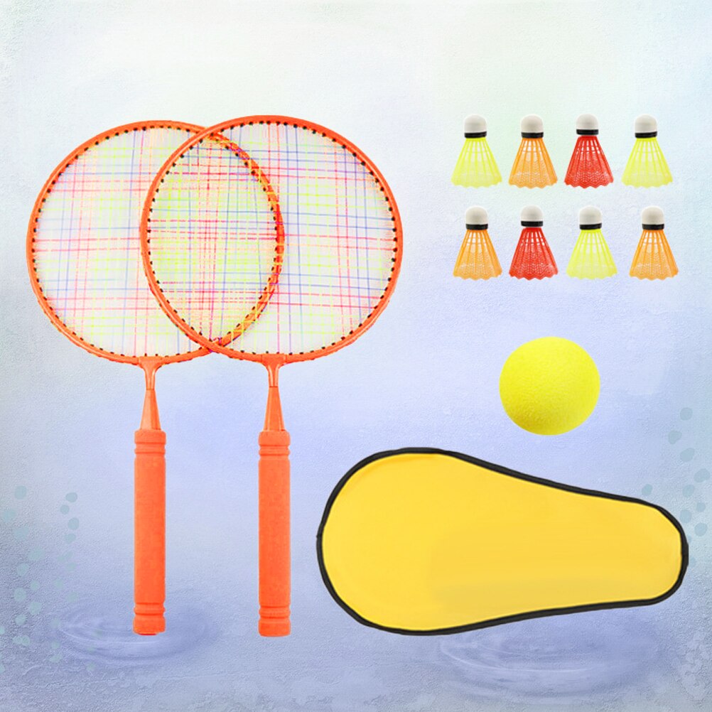 1 lot de raquettes de Badminton enfants Badminton outil d'entraînement Parent-enfant raquettes interactives pastèque rouge