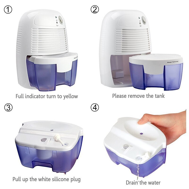 Mini desumidificador semicondutor para guarda-roupa, 500ml, desumidificador industrial à prova de umidade para casa
