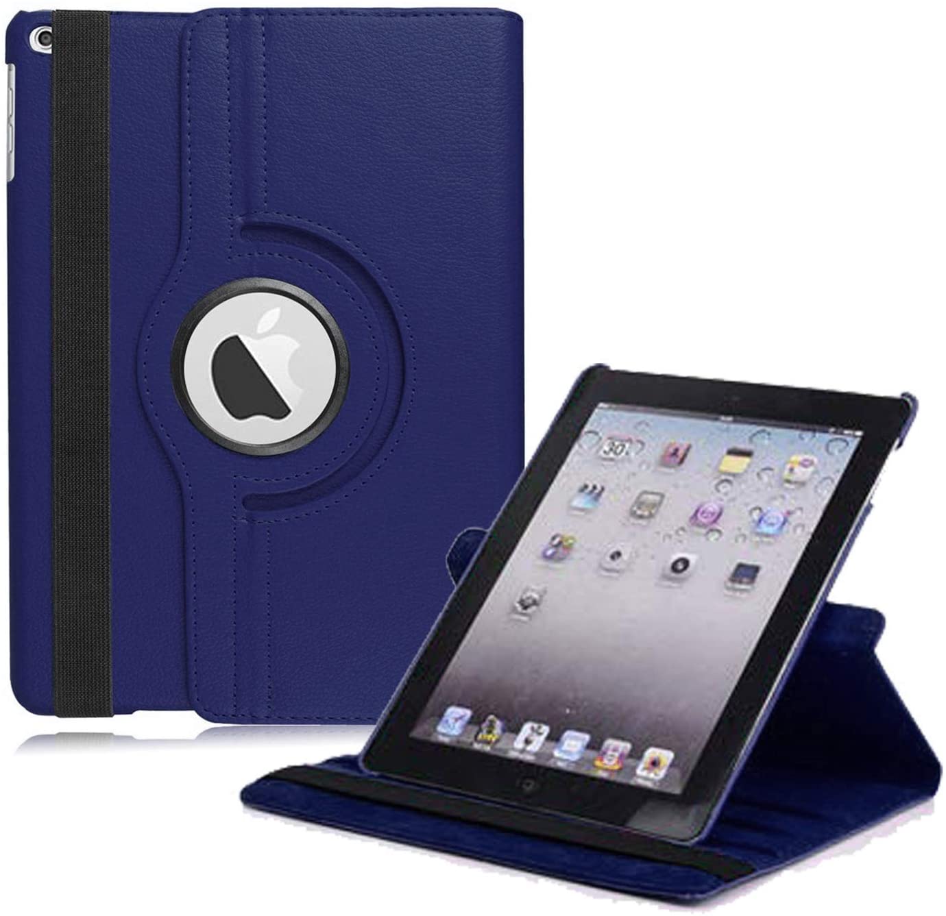 Étui en cuir pu ultra fin pour apple ipad 4 3 2 a1397 a1396 a1395 a1430 a1403 a1459 a1460 a1458, housse de support pour ipad 2 3 4, étuis: Pour ipad 2 3 bleu