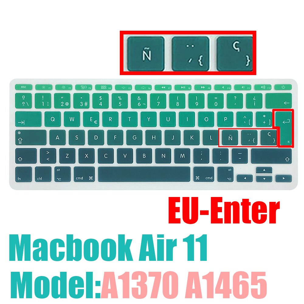 Latin Spanish layout Keyboard cover for Macbook air11 protective film silicone sleeve A1465 A1370 keyboard sticker