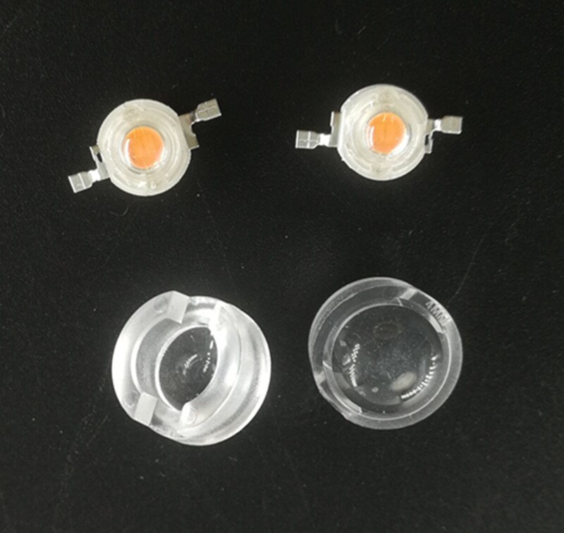 13mm 1W 3W Mini LED Lens 15 30 45 60 90 100 Degree for IR CCTV LED PCB Convex Acrylic Lens With Holder Reflector Collimator