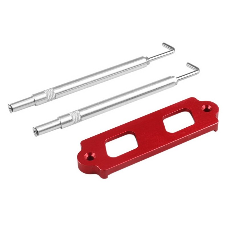 Battery Tie Down Kit Hold Down Rod with Tray Hooks for Civic/CRX S2000: Red