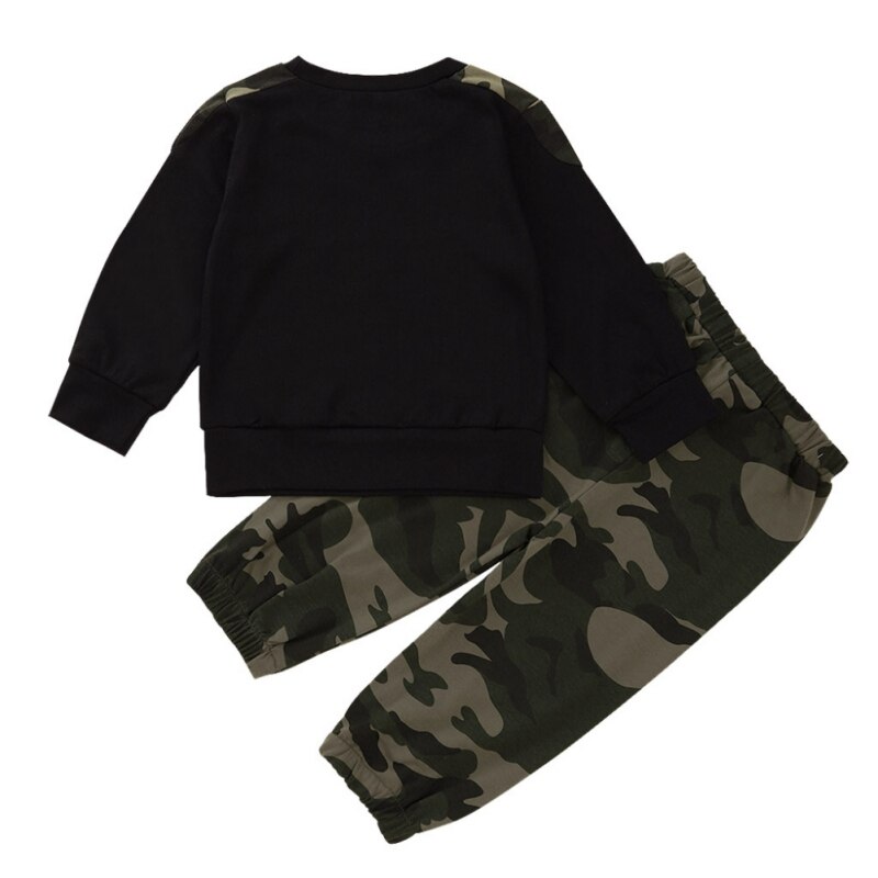 Baby Jongens Kleding Lente Trainingspak Sport Kleding Korte Mouwen Brief Gedrukt Top + Camouflage Broek Casual Kleding Sets