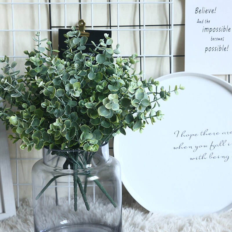 1pcs Simulation Eucalipto Single Artificial Eucalyptus Leaf Artificial Plants For Wedding Shooting Prop Home Decoration