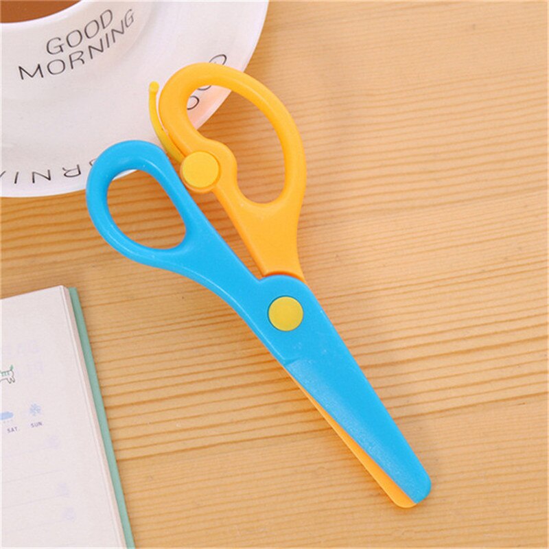 137mm Colored Plastic Mini Safe Scissors Kindergarten Kids Cutting Tool School Home Supplies Children Paper Scissor Student