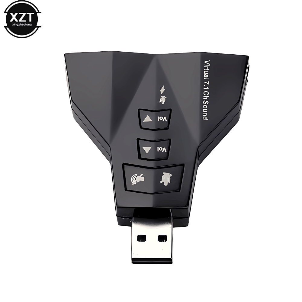Tarjeta de sonido USB Virtual externa 7 en 1 canal adaptador de Audio de sonido 3D micrófono Dual interfaz de Audio Dual salida independiente