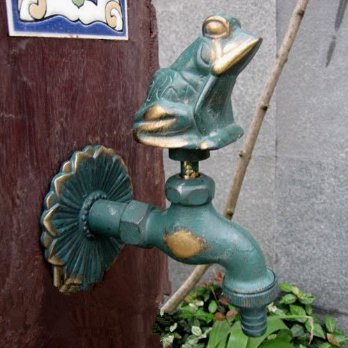 Grifo de jardín al aire libre con forma de animal, grifo de rana de latón antiguo para lavar mopa/grifo de Animal de riego de jardín: 01