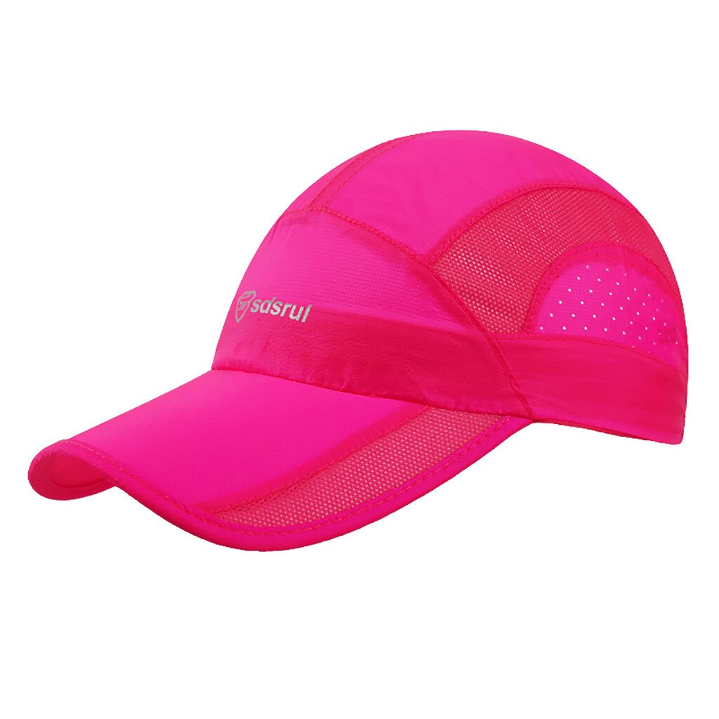 Womens Quick-drying Cap Breathable Sports Cap Male Summer Peaked Cap Men Outdoor Mesh Visors Hat #p3: Pink