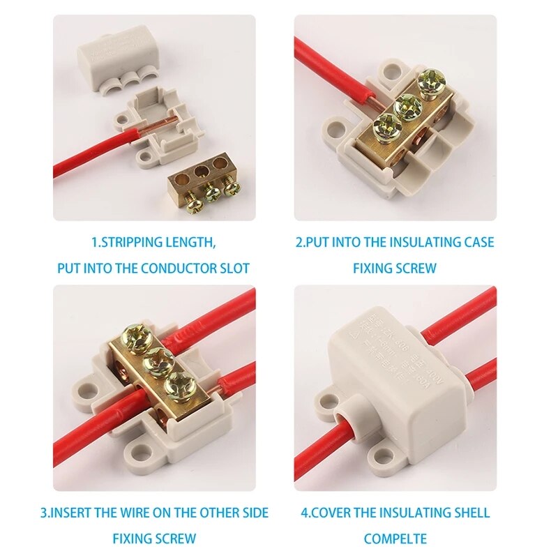 hoch Energie Splitter Schnell Draht Stecker Terminal Block 60A/400V 1-6mm2 Elektrische Kabel Kreuzung Kasten ZK-306/506 anschlüsse