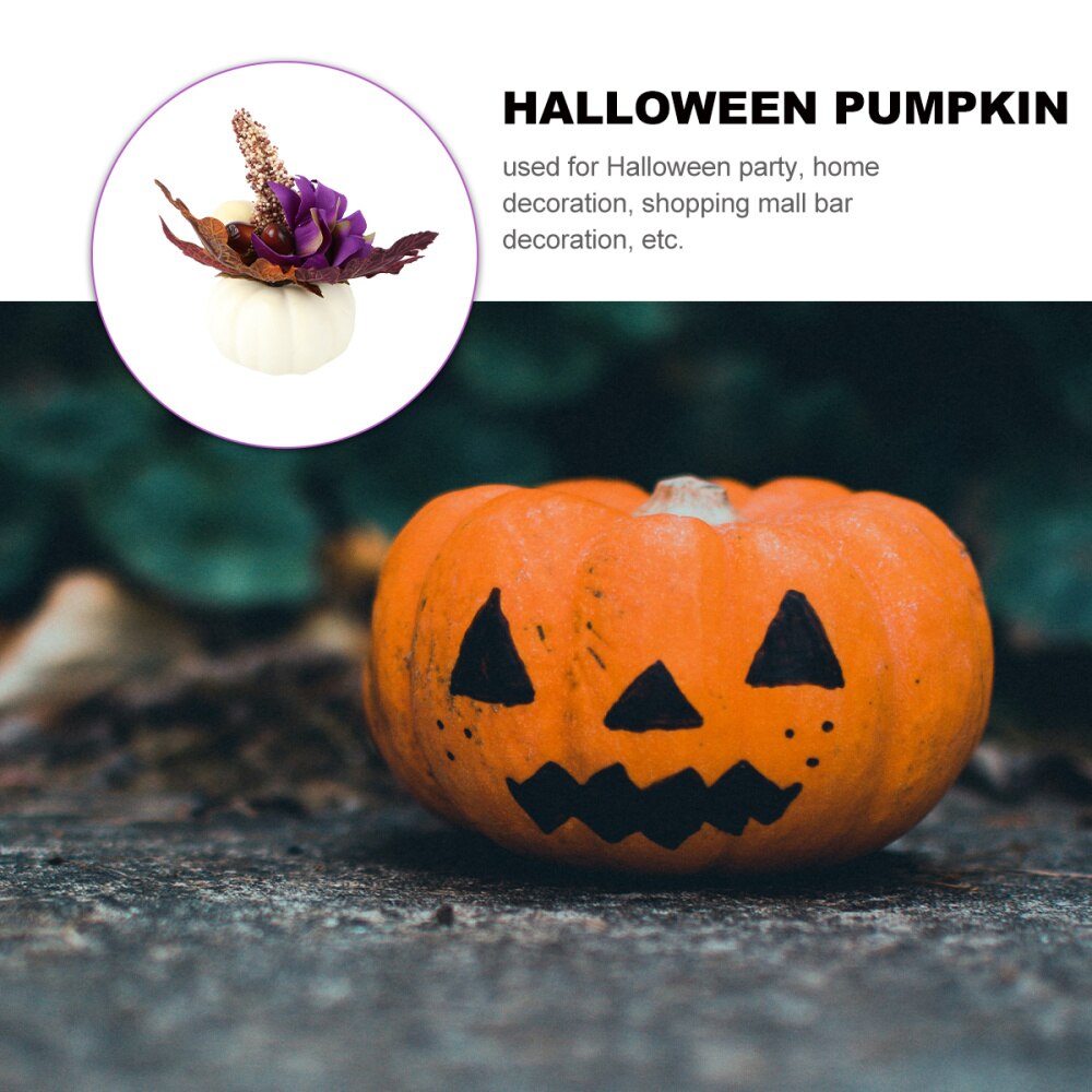 1pc husstands halloween græskar dekoration efterårsfarve desktop dekoration (hvid)