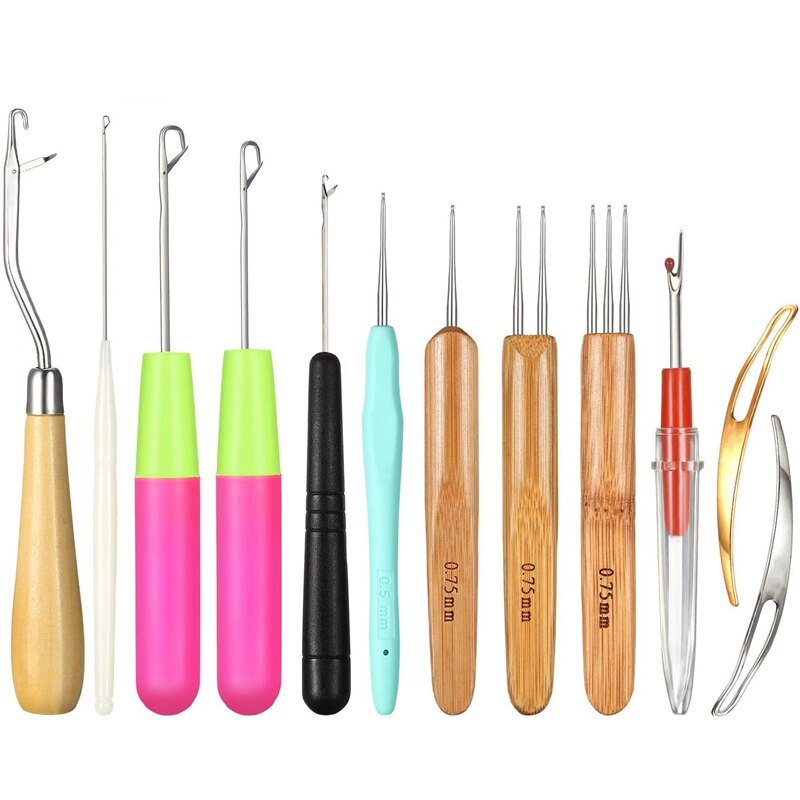 Dreadlocks Tool Set,3Pcs Dreadlocks Crochet,Hook Crochet Needle,Hair Locking Tool,Bent Latch Hook Set for Braid Craft