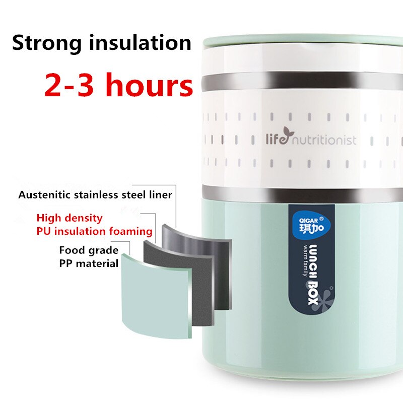 Japansk bärbar termisk matlåda matlåda i rostfritt stål för mat bentolåda läckagetät termos matbehållare matlåda