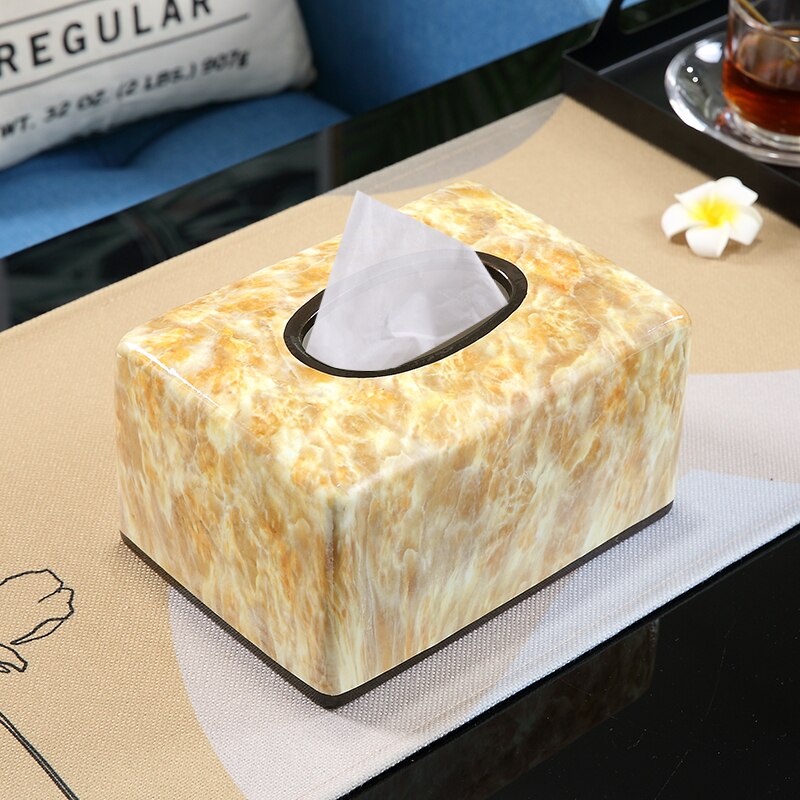 Square Oval Ceramic Tissue Box Desktop Decoration Painted Tissue Storage Box Napkin Holder Paper Towel Tube Storage Organize Box: square a2