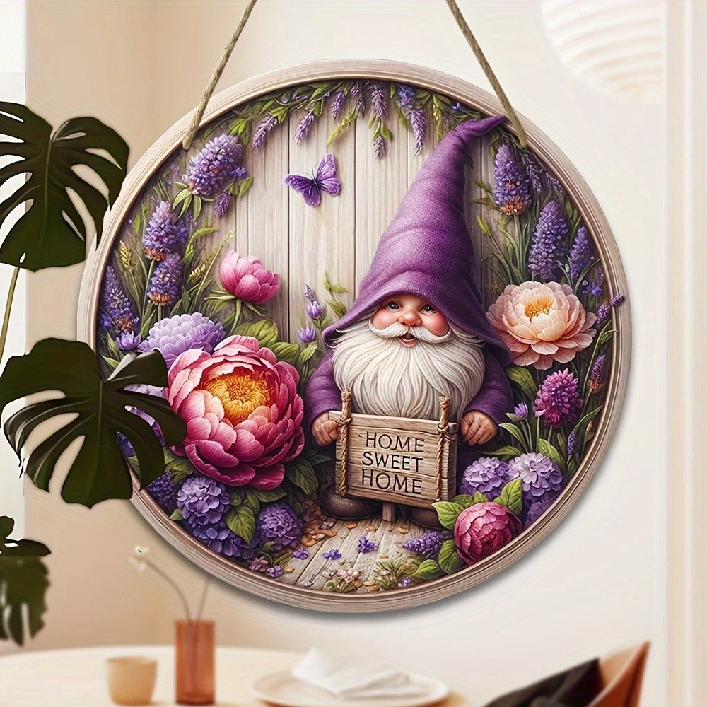 Vintage Home es un dulce letrero circular de madera colgante, adecuado para el hogar, la sala de estar, el jardín, la habitación, la decoración del porche,
