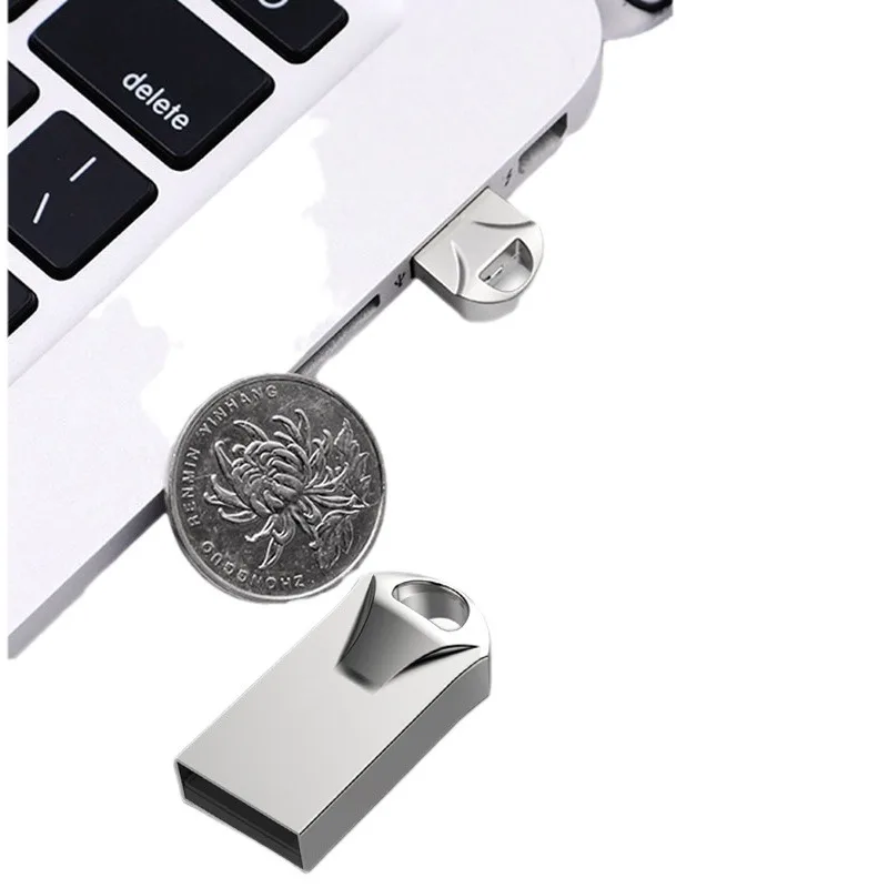 Mini Silvery Pendrive Family Photo 8GB 16GB 32G Small USB Flash Drive 64GB Memory Stick for PC Memoria 2.0 Thumbdrive Business