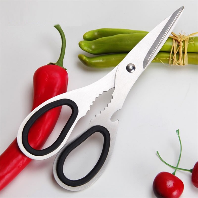 Upspirit 6in1 Food Scissors Stainless Steel Meat Chicken Boning Shears Fruit Vegetable Knife Nut Bottle Opener Kitchen Knives