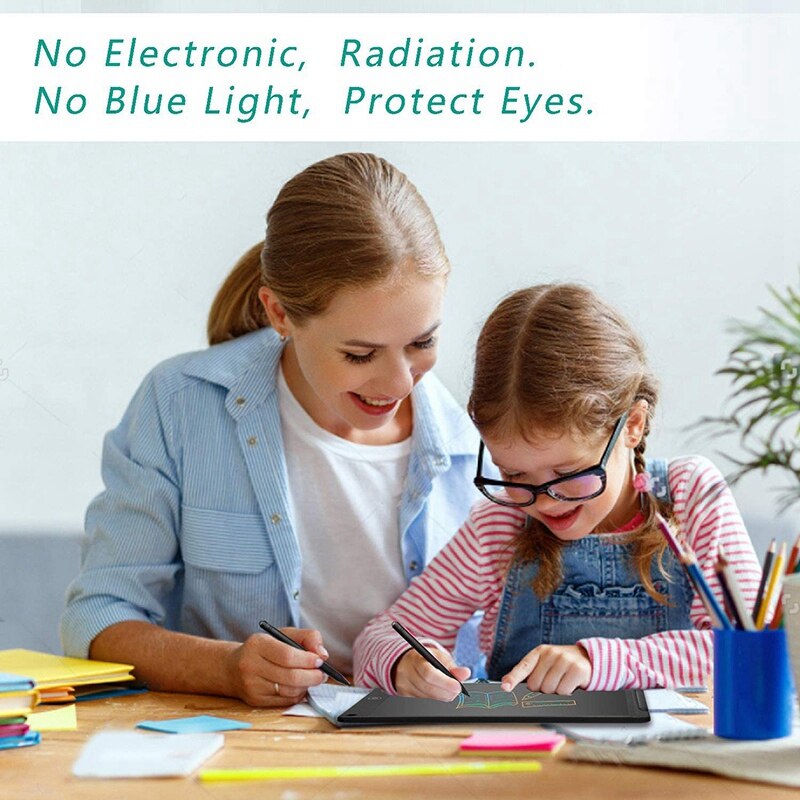 LCD Writing Tablet 12 Inch Colorful Screen Doodle Board Erasable Reusable Drawing Pads Learning Birthday For Kids