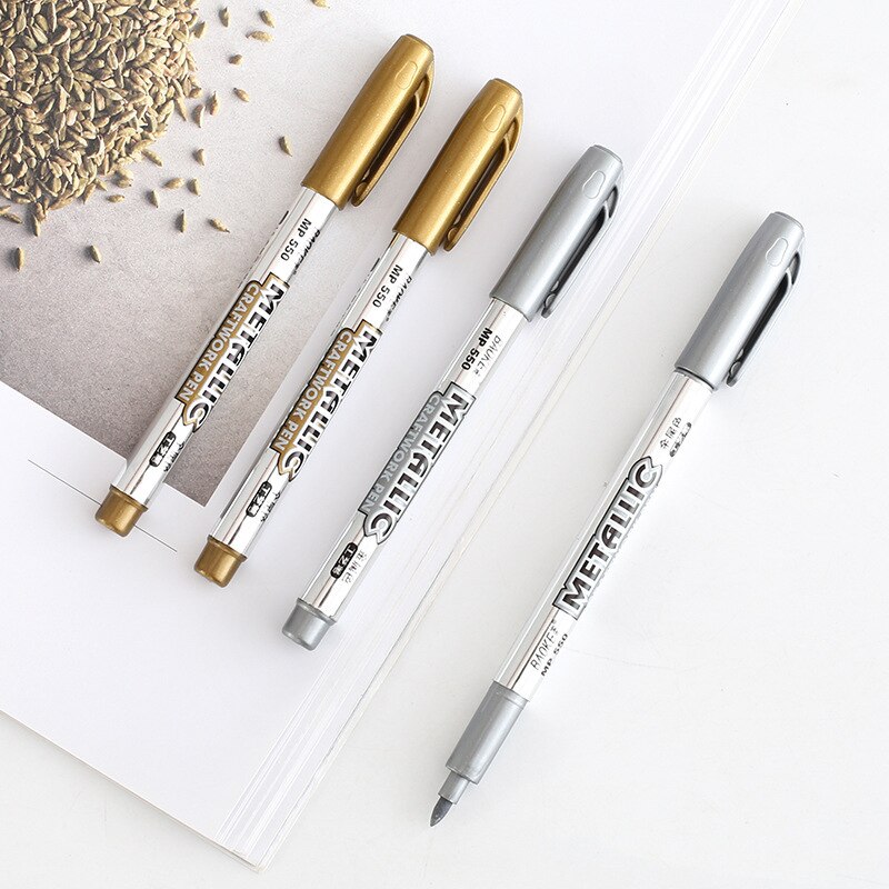 1/2 Pcs Paint Pen Metal Waterproof Permanent Paint Marker Pens Sharpie 1.5mm Up Paint Pen Marker Pen Art painting Supplies