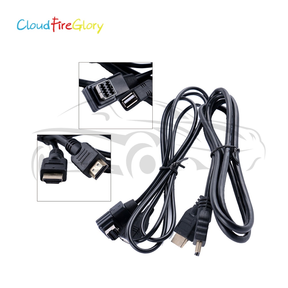 CloudFireGlory Set van 2 HDMI USB Adapter Kabel Voor iPOD iPHONE 5 6 Voor Pioneer CD-IH202 Voor AppRadio