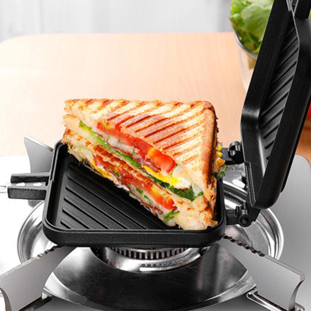 Dubbelzijdig Sandwich Pan Non-stick Opvouwbare Grill Koekenpan Voor Brood Toast Ontbijt Machine Wafel Pannenkoek