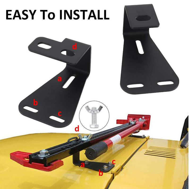 Support de capot de montage de charnière de bâti de cric de levage élevé pour Jeep Wrangler CJ 1944-1986 / YJ 1987-1995 / TJ 1997-2006 (paire
