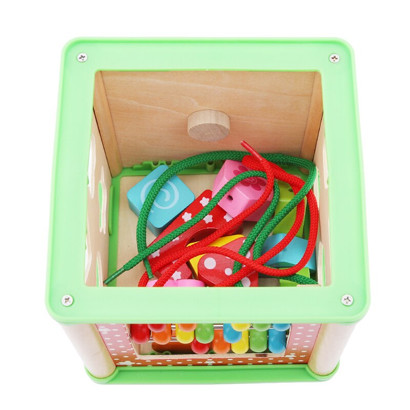 Kinderen Multifunctionele Vier Zijden Schatkist Houten Vijf-In-een Kleurrijke Kralen Speelgoed Baby Onderwijs Intellectuele Puzzel Game