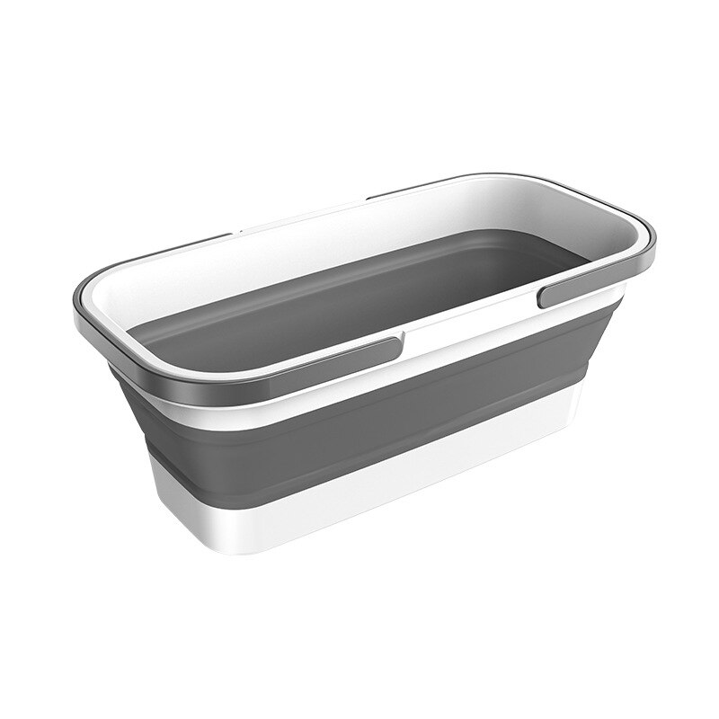 Huishoudelijke Rechthoekige Draagbare Vouwen Mop Emmer Vouwen Opslag Grote Capaciteit Plastic Emmer Wasgoed Wastafel: WHITE