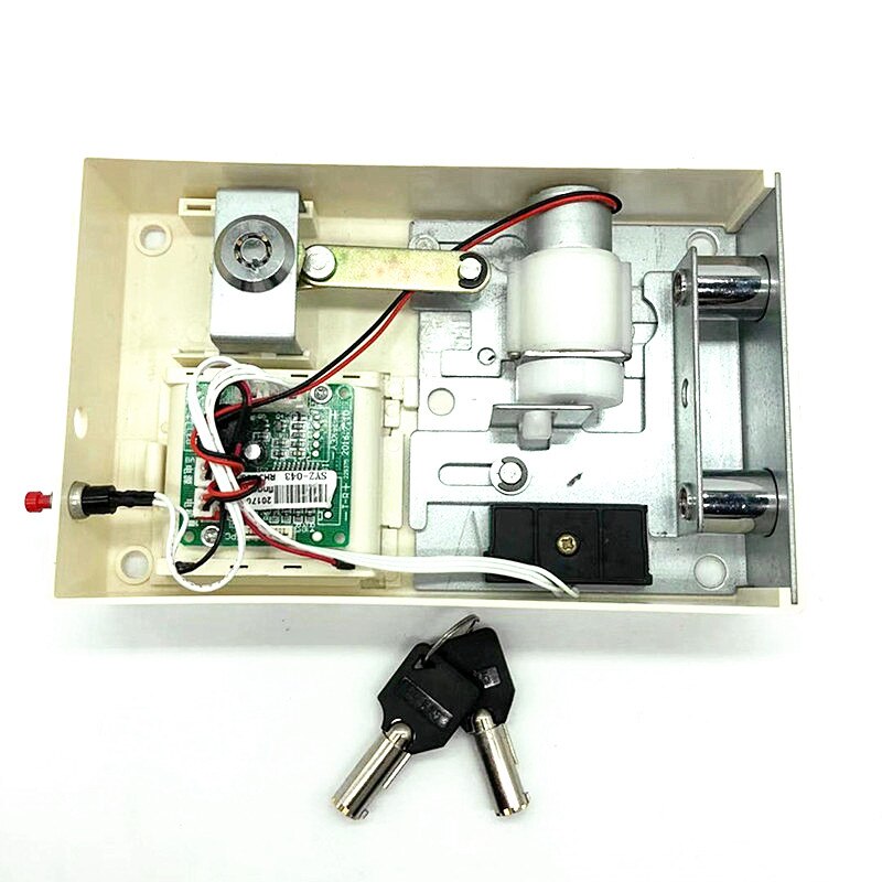 Cheap safe motor mechanism with 2 keys without electronic parts