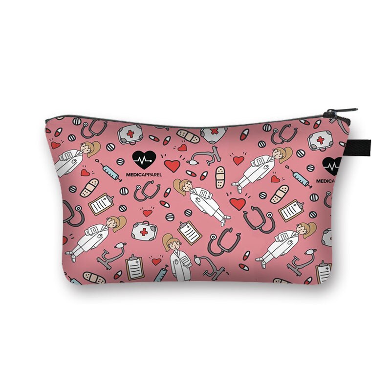 Pielęgniarka ze skrzydłami anioła kosmetyczka kobiety torebki na makijaż panie torby do przechowywania torby podróżne Zipper Organizer na kosmetyki: hzbblm24