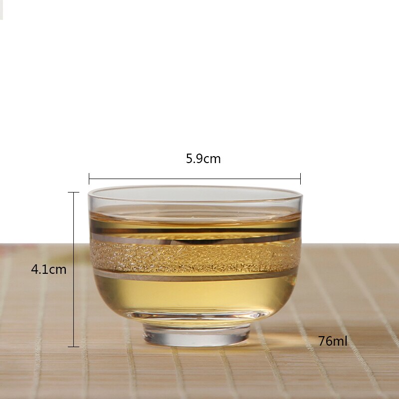 76ml clear crystal theekopje cup body goud 501072