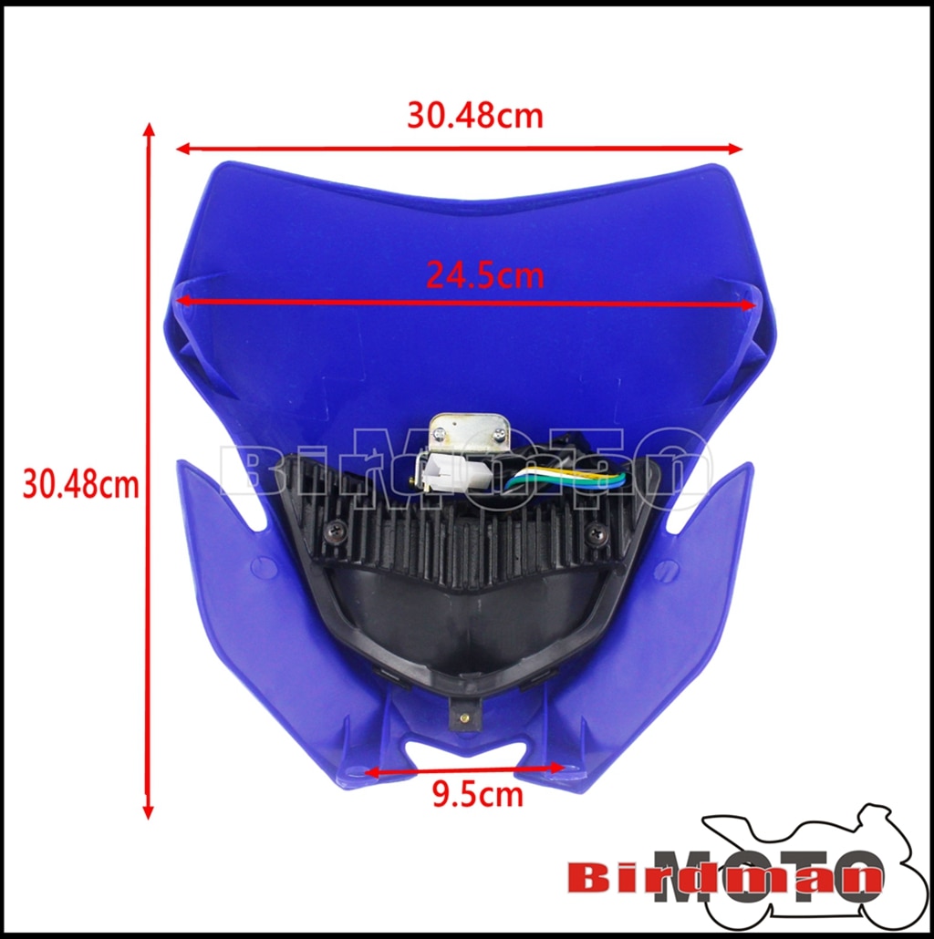 12V Motorcycle Headlight Lamp Hi/Lo LED Headlamp For Yamaha Suzuki Kawasaki Honda YZ WR KLX Dirt Bike Enduro Motocross Headlight