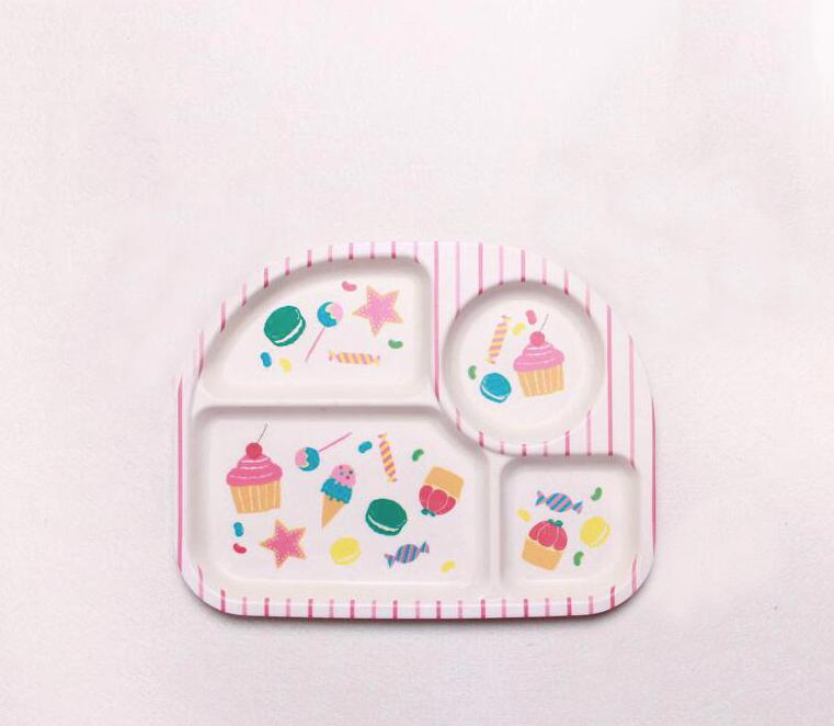 Plato de alimentación de fibra de bambú ecológico para niños, bandeja de dibujos animados para bebé, vajilla, Bol, platos, contenedor de alimentos: 7