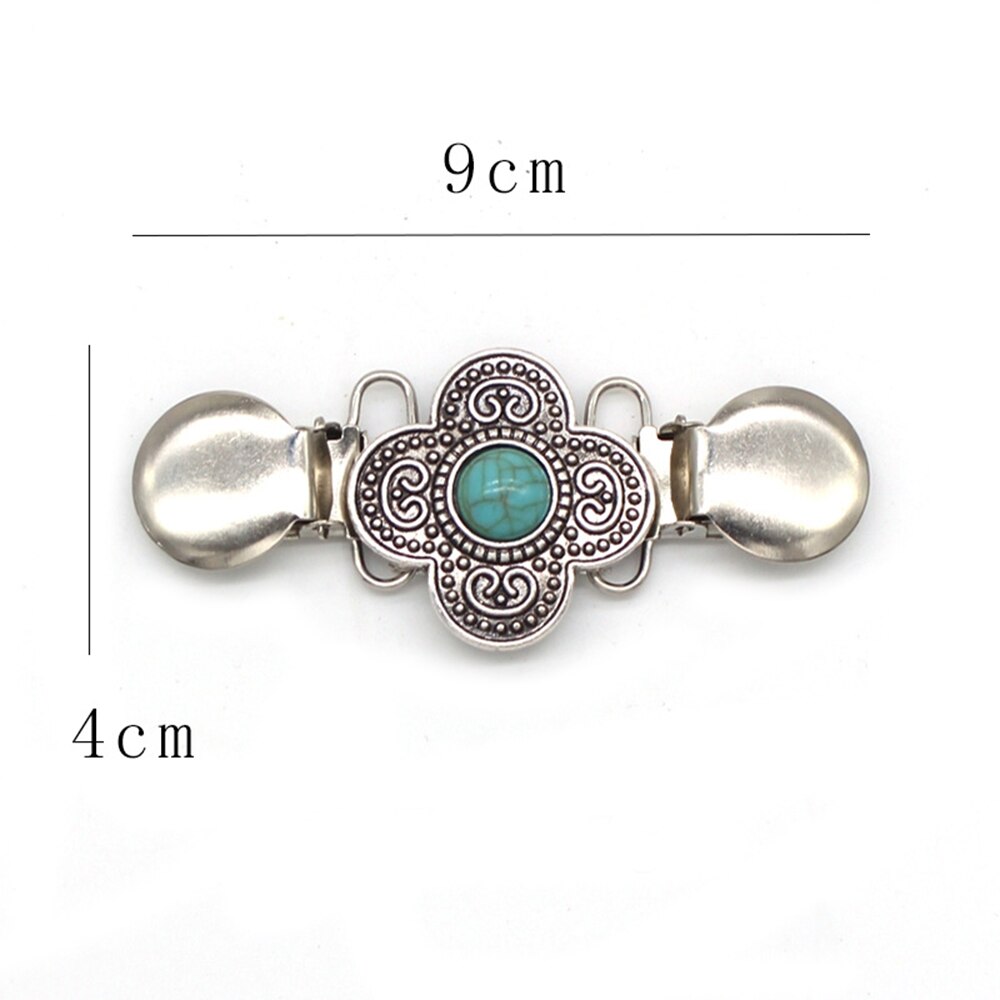 Pince à châle pour femme, Style rétro, européen et américain, pour vêtements, écharpe, pull, en soie, broche, accessoires à la: green