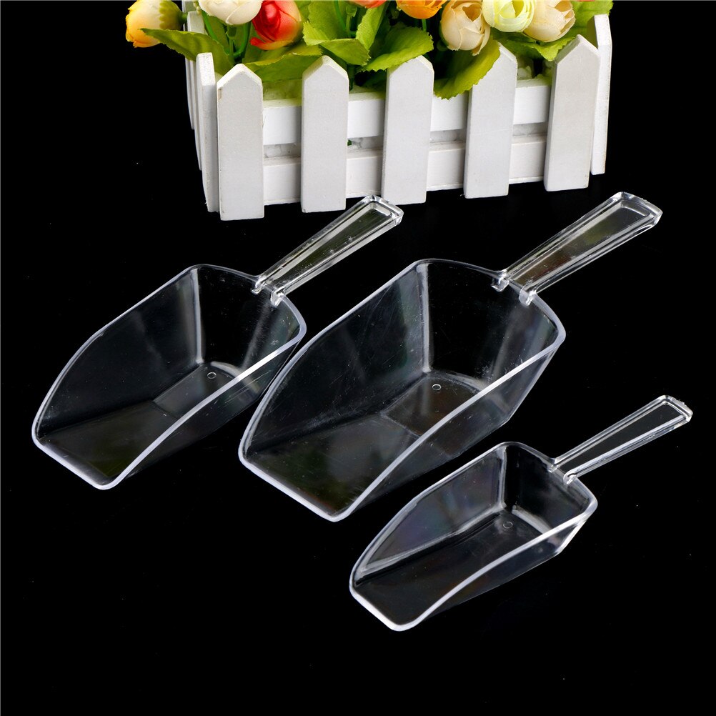 3 Pcs/Set Plastic Home Kitchen Food Scoops Clear Candy Sugar Scoop Buffet Wedding Party Supplies