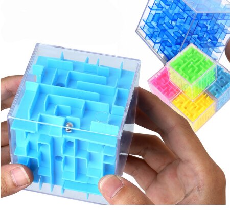 3D Doolhof Magische Kubus Transparant Zeszijdige Puzzel Speed Cube Rollende Bal Game Cubos Doolhof Speelgoed Voor Kinderen Educatief