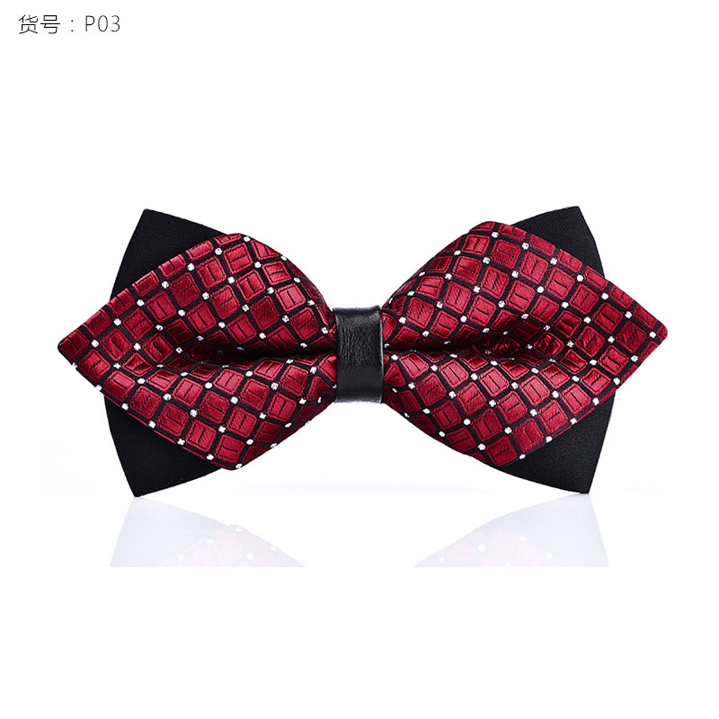 Accessoires pour hommes noir et rouge | Nouvelle avec nœud papillon, costume d'affaires formel, cérémonie de mariage: P03