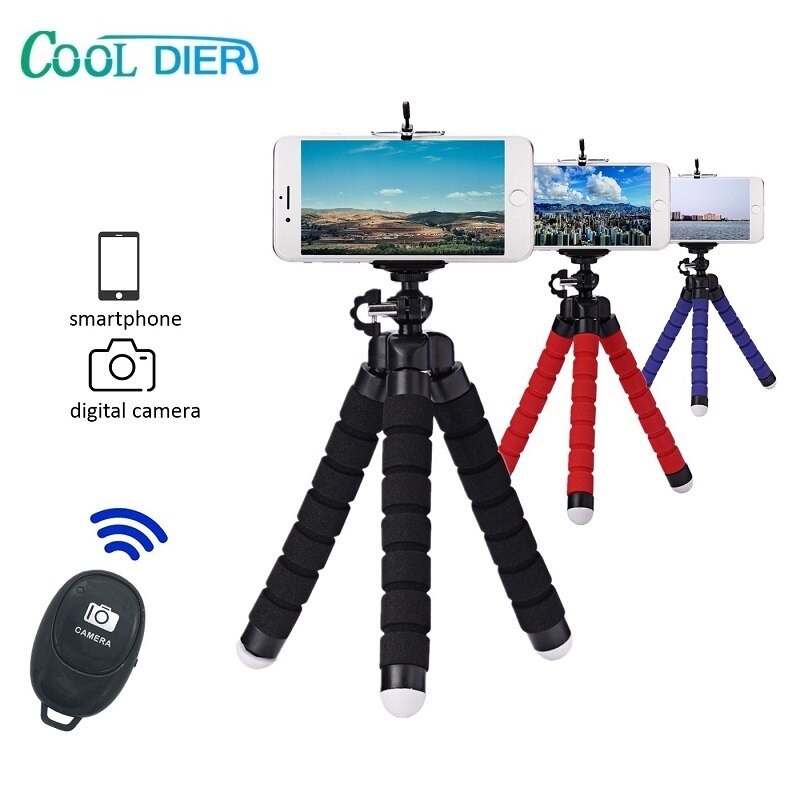 Cool Dier Mini Draagbare Selfie Stok Statief Voor Smartphone Monopod Met Bluetooth Sluiter Voor Gopro Camera