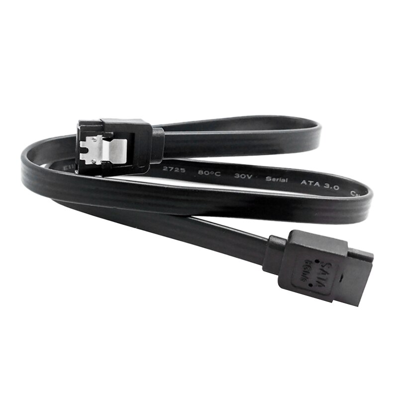 Serielle SATA 3 HDD Daten schwer Antrieb Disk Signal Kabel Schwarz Gerade Hohe Geschwindigkeit 45CM