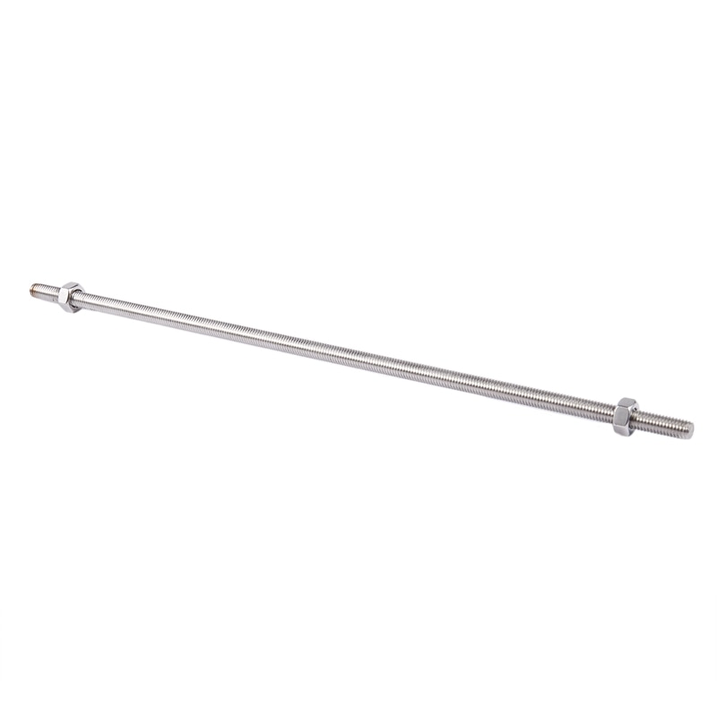 320mm x M8 Stainless Steel Thread Bar Stock Rod Silver Tone